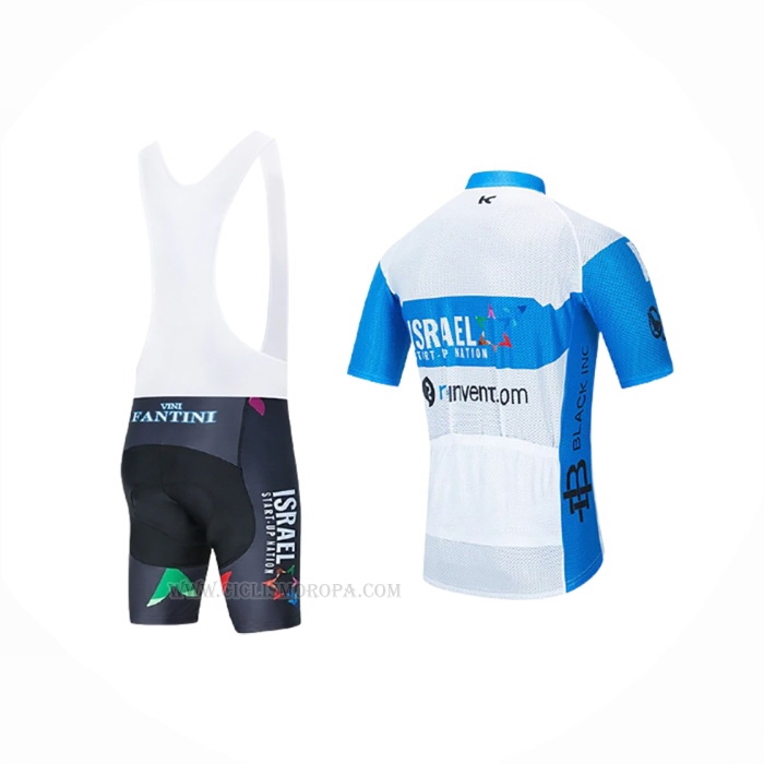 2020 Ropa Ciclismo Israel Start-up Nation Blanco Azul Mangas Corta Y Culotte Corto